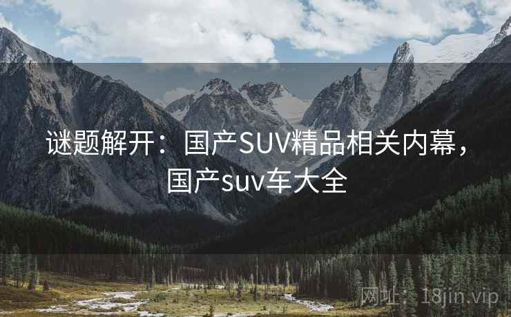 谜题解开：国产SUV精品相关内幕，国产suv车大全